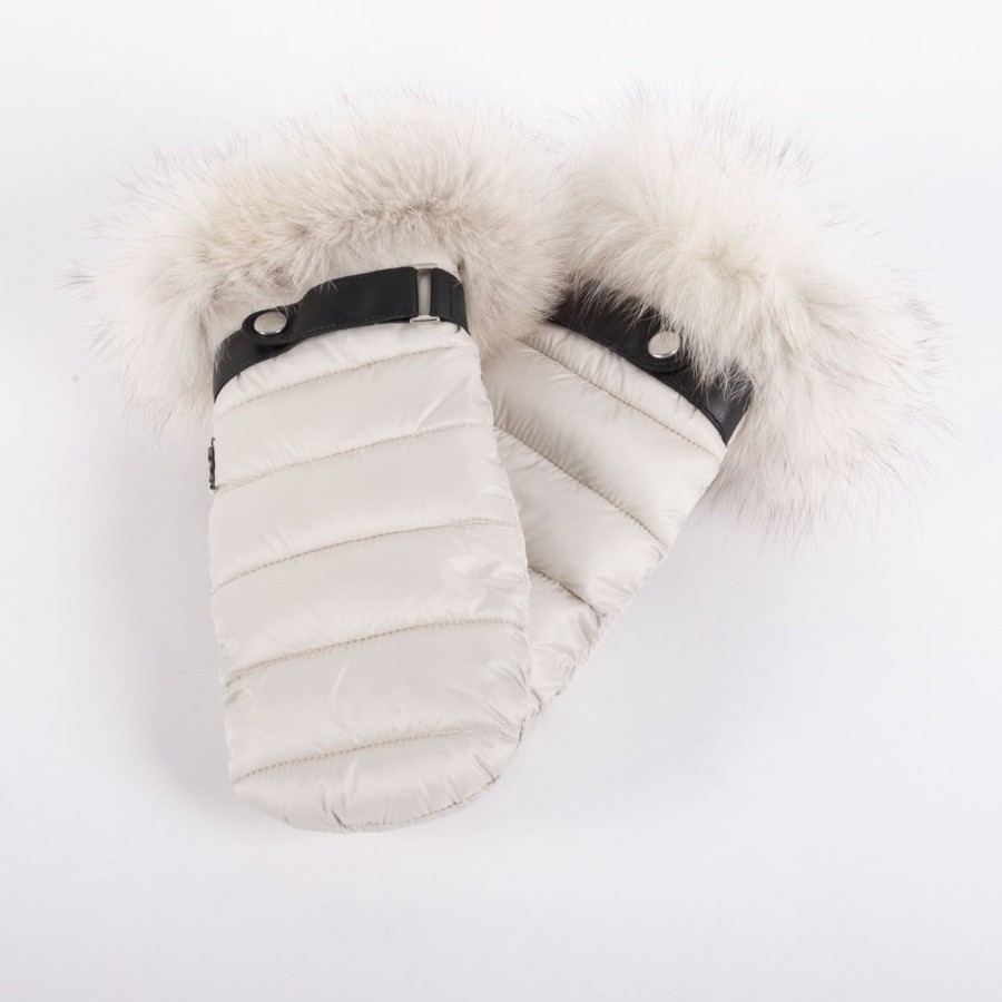 Accessories Penningtons | Harricana - Puffer Mitts With Upcycled Fur Trim - Penningtons