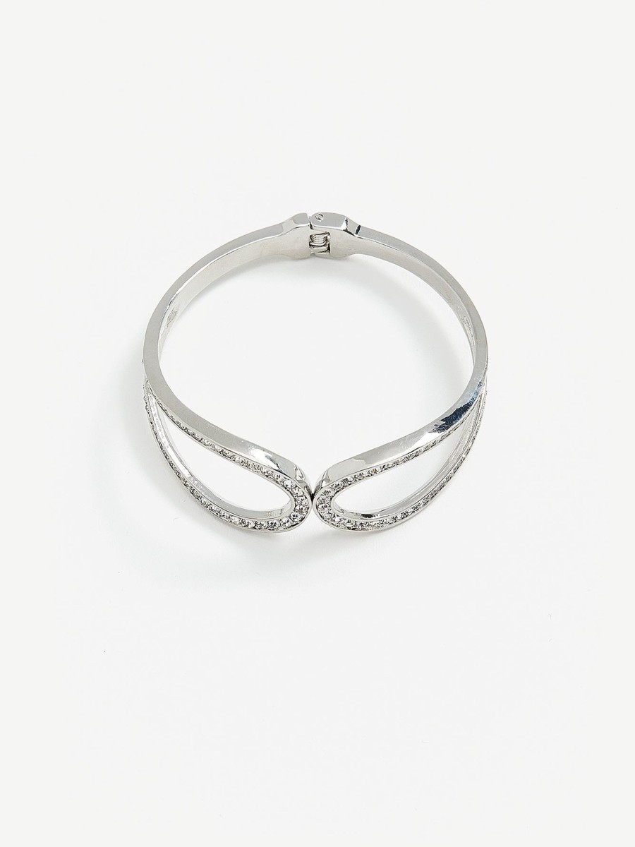 Accessories Penningtons | Cuff Bracelet With Crystal Loop Front