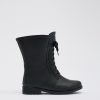 Shoes Penningtons | Extra Wide Width, Black Lace-Up Rain Boots