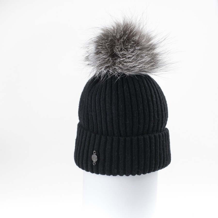 Accessories Penningtons | Harricana - Classic Beanie W Upcycled Fur Pom - Penningtons