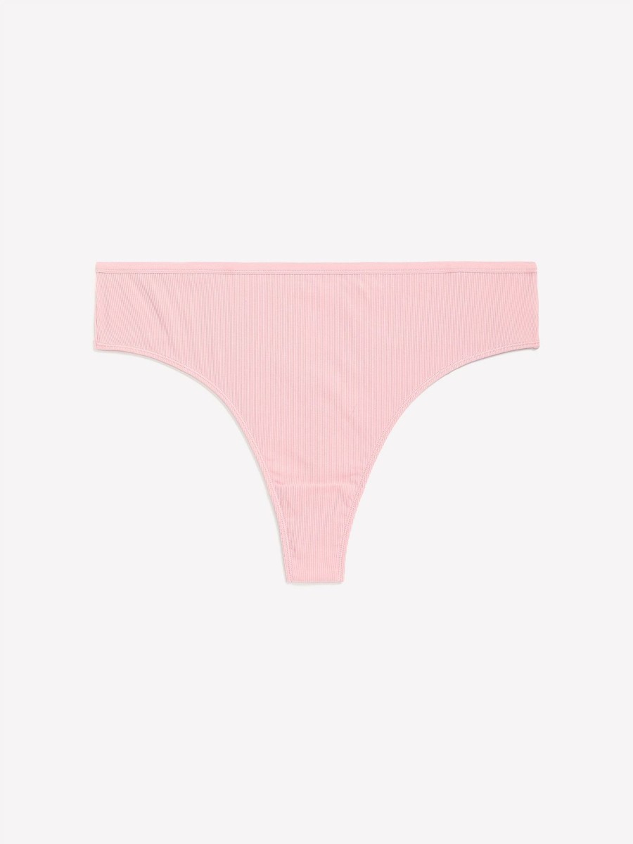 Lingerie Penningtons | Rib Thong With Shiny Elastic At Waistband - Ti Voglio