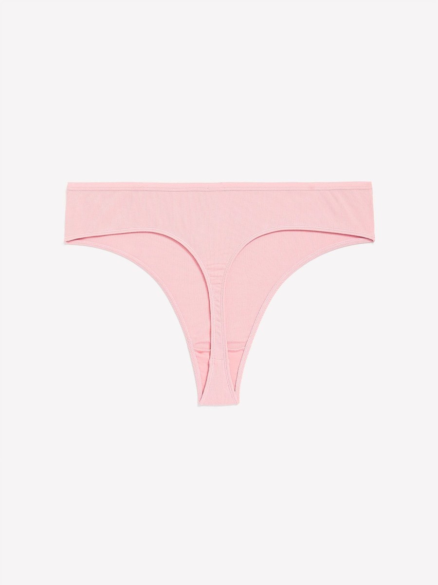 Lingerie Penningtons | Rib Thong With Shiny Elastic At Waistband - Ti Voglio