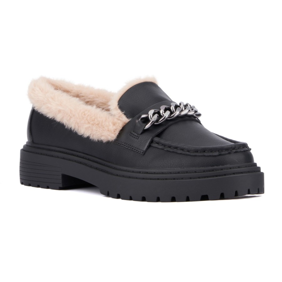 Shoes Penningtons | Women'S Ida Loafer With Faux Fur - Wide Width - Penningtons