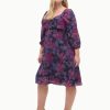 Clothing Penningtons | Woven Dress With 3/4 Sleeves - Addition Elle