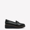 Shoes Penningtons | Wide-Width, Sharon Gracie Black Leather Loafers - Clarks