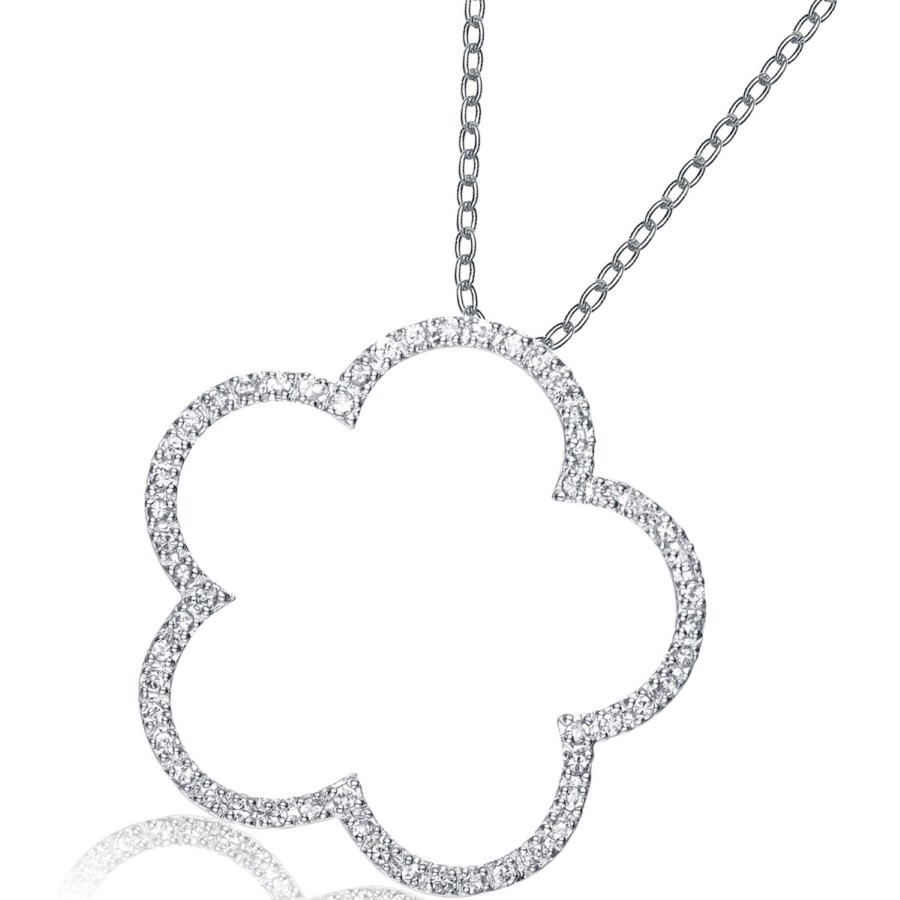 Accessories Penningtons | Gv Sterling Silver Cubic Zirconia Flower Shape Necklace - Penningtons