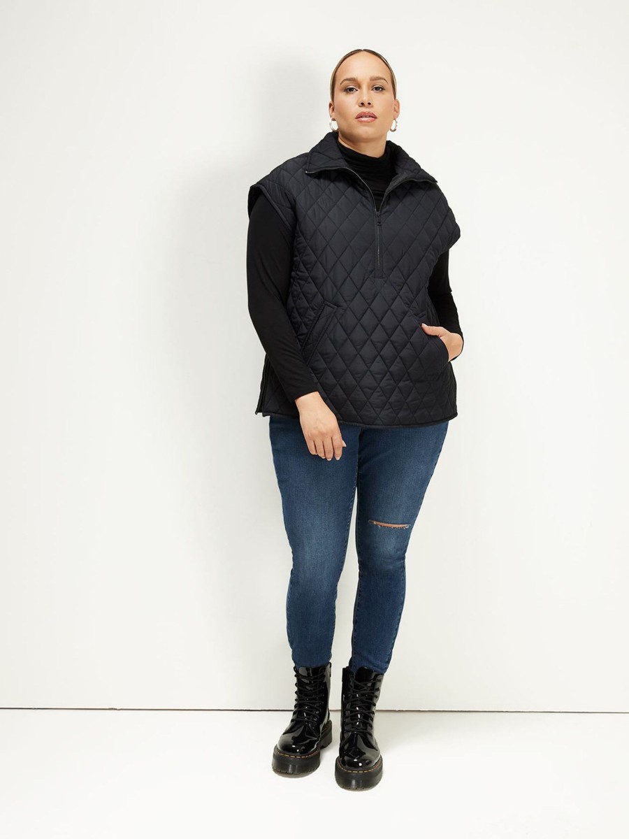 Addition Elle Penningtons Tops | Responsible, Quilted Popover Vest - Addition Elle