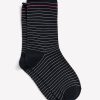 Accessories Penningtons | Rolled-Edge Crew Socks, Striped Print