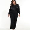 Clothing Penningtons | Black Blouse With Chiffon Neckline Yoke - Addition Elle