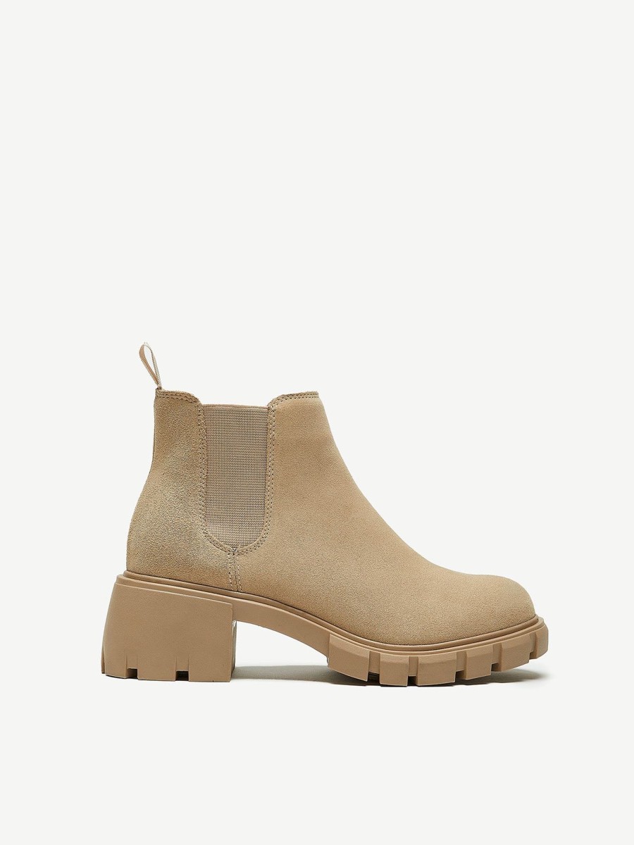 Shoes Penningtons | Wide Width, Beige Suede Howler Boot - Steve Madden