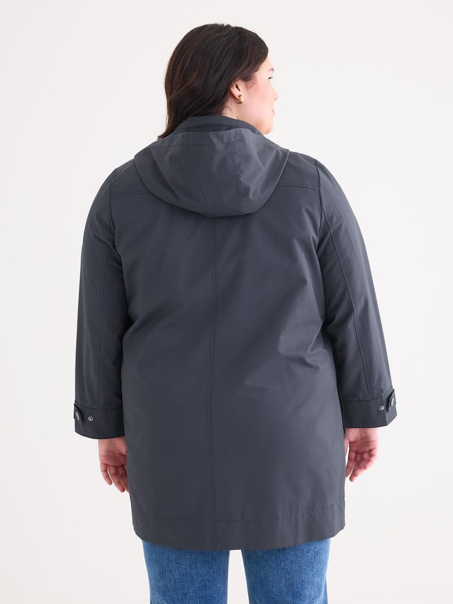 Clothing Penningtons | Knee-Length Hooded Rain Jacket