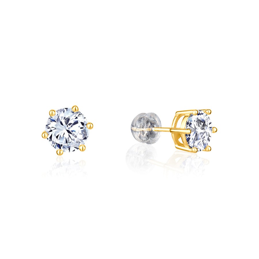 Accessories Penningtons | Club Rochelier 5A Cubic Zirconia 7Mm Geometric Stud Earrings - Penningtons