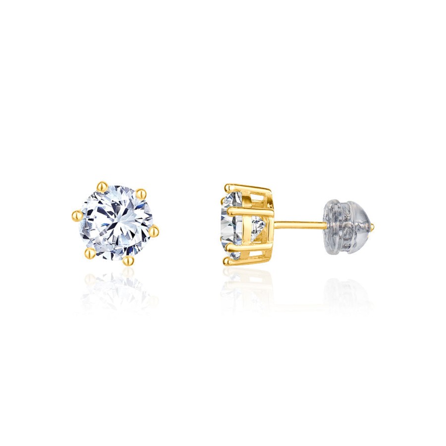 Accessories Penningtons | Club Rochelier 5A Cubic Zirconia 7Mm Geometric Stud Earrings - Penningtons