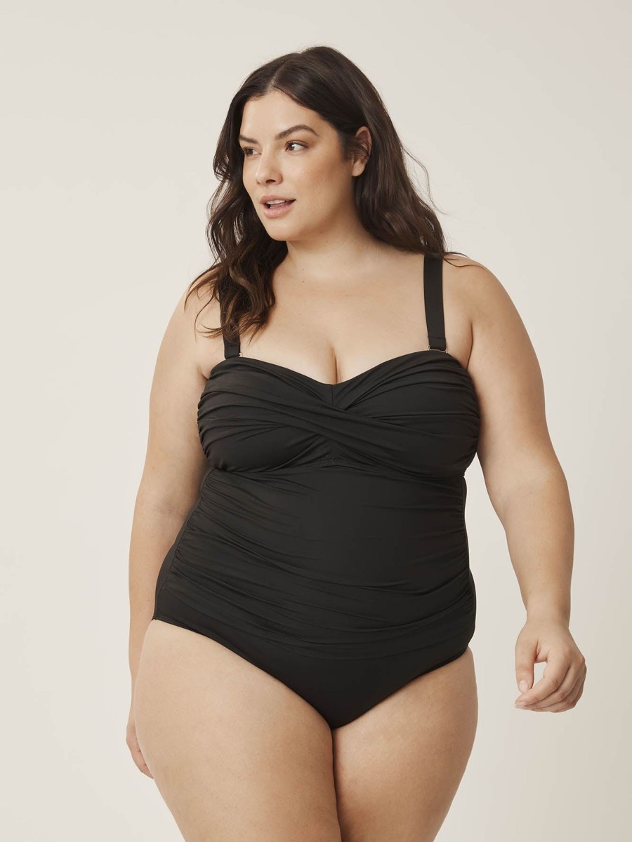 Clothing Penningtons | Black Twisted Front One-Piece Swimsuit - Anne Cole