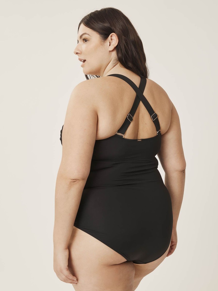 Clothing Penningtons | Black Twisted Front One-Piece Swimsuit - Anne Cole