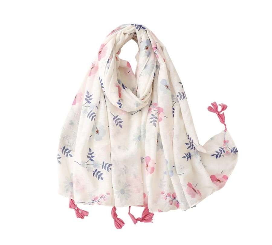 Accessories Penningtons | Light Pink Blue Leaf Scarf - Don'T Ask - Penningtons