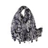 Accessories Penningtons | Navy Ikat Scarf With Tassels - Don'T Ask - Penningtons