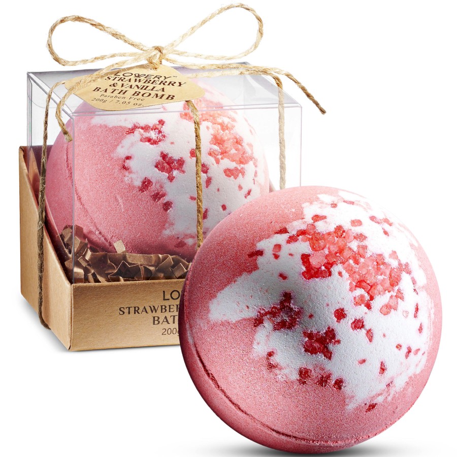 Beauty Penningtons | Lovery Strawberry And Vanilla Bath Bomb, Handmade Spa Bath Fizzy, 7Oz - Penningtons