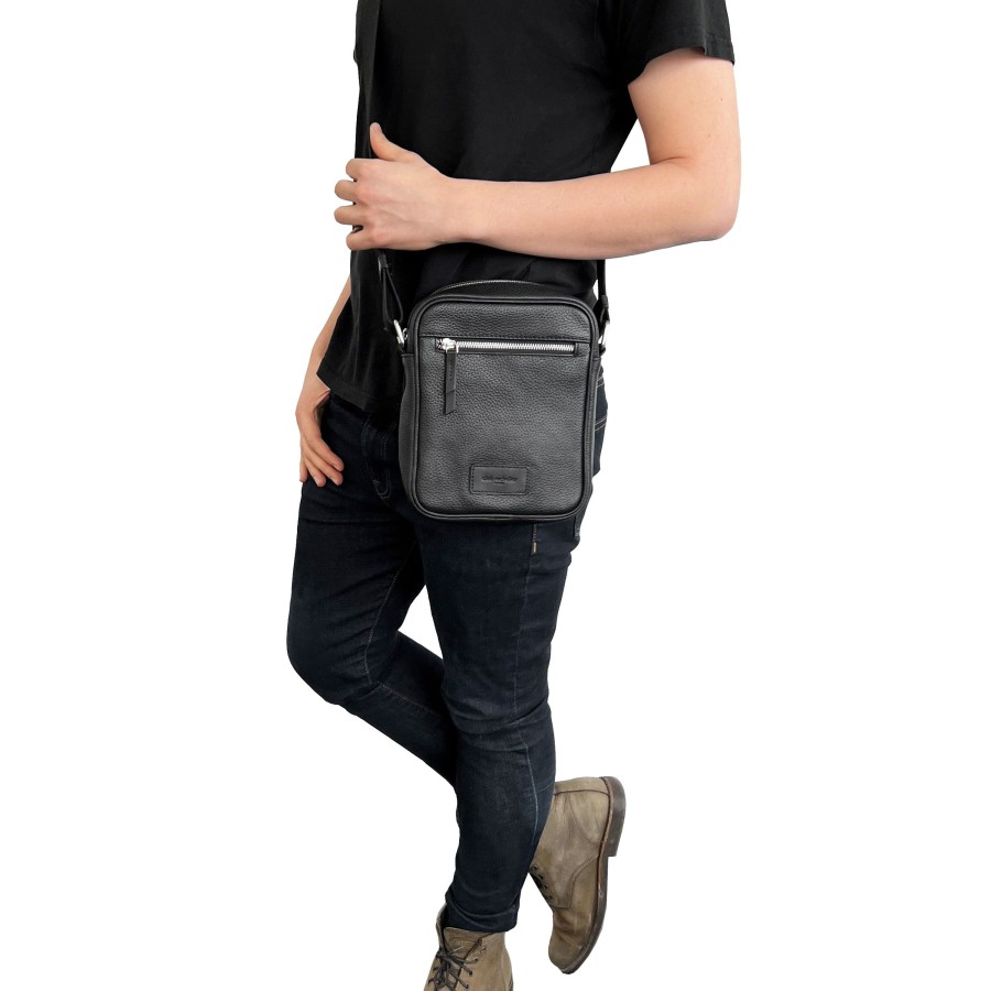 Accessories Penningtons | Club Rochelier Unisex Leather Top Zipper Crossbody - Penningtons