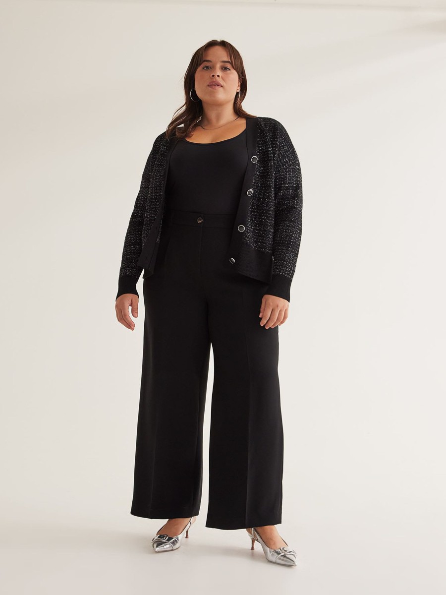 Clothing Penningtons | Petite, Black Wide-Leg City Pant