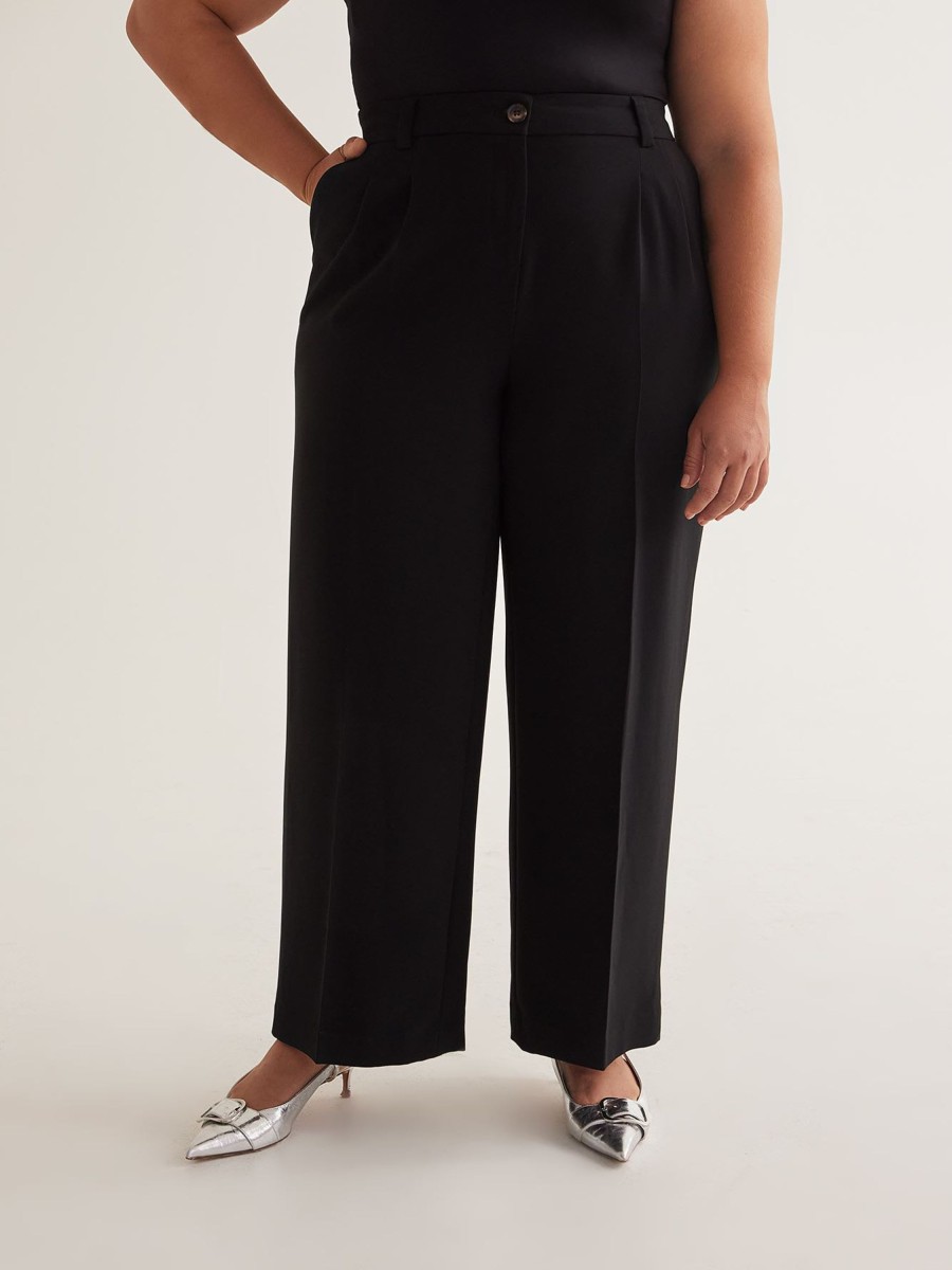 Clothing Penningtons | Petite, Black Wide-Leg City Pant