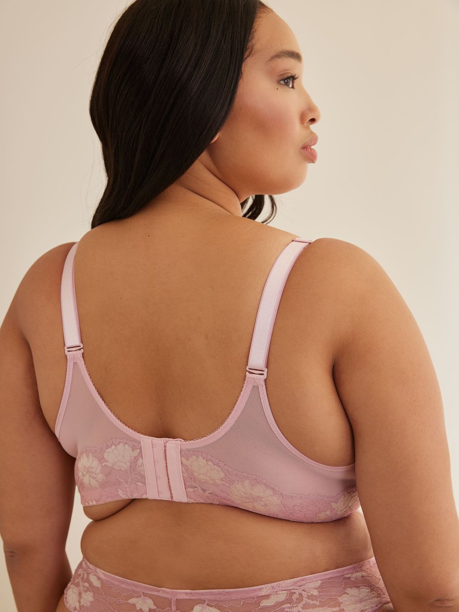 Addition Elle Penningtons | Unlined Underwire Plunge Bra With Two-Tone Lace And Mesh - D Esse Collection