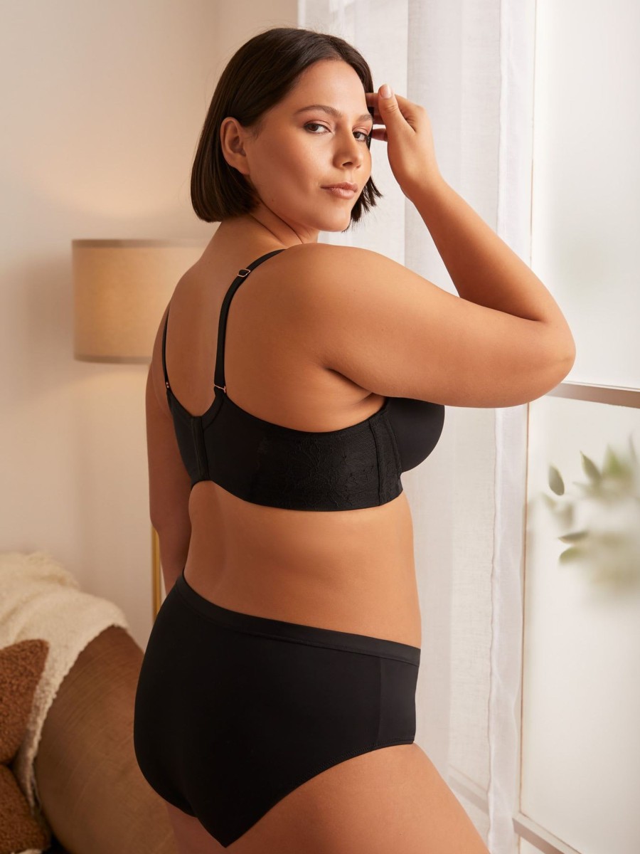 Addition Elle Penningtons | Wireless Plunge Bra With Mesh At Back - D Esse Collection