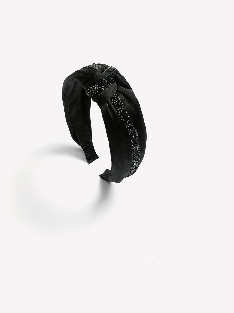 Accessories Penningtons | Black Knotted Headband With Glittery Detail