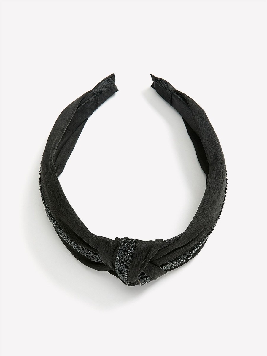 Accessories Penningtons | Black Knotted Headband With Glittery Detail