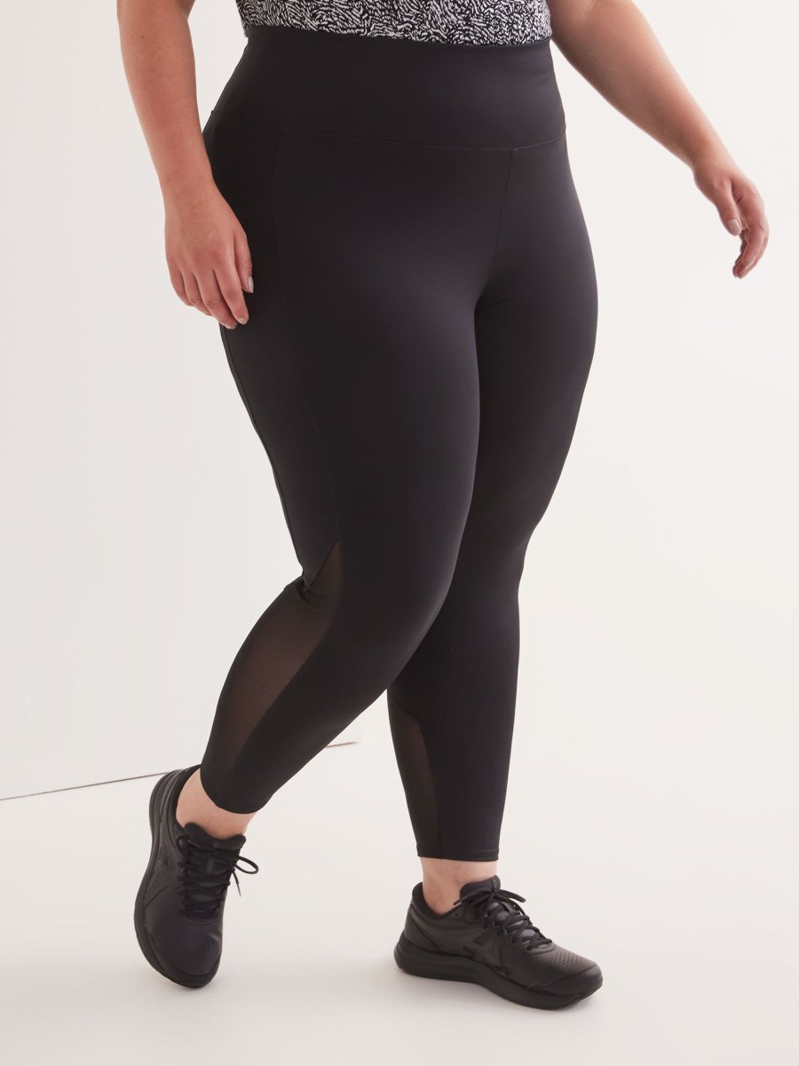 Clothing Penningtons | Responsible, High-Waisted Legging With Side Pockets And Mesh Inserts - Active Zone