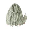 Accessories Penningtons | Green Flower Scarf With Tassels - Don'T Ask - Penningtons