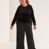 Clothing Penningtons | Velvet And French Terry Wide-Leg Pant - Active Zone