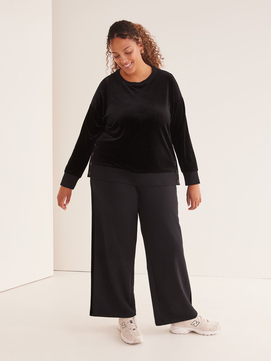 Clothing Penningtons | Velvet And French Terry Wide-Leg Pant - Active Zone