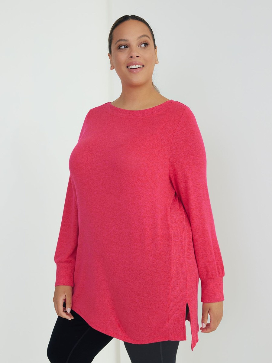 Clothing Penningtons | Tunic Knit Top With Ribbed Sides