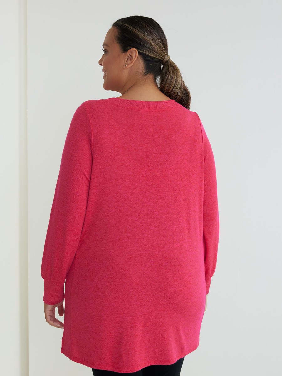 Clothing Penningtons | Tunic Knit Top With Ribbed Sides