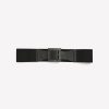 Accessories Penningtons | Black Wide Elastic Belt With Rhinestone Square Buckle