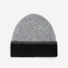 Accessories Penningtons | Grey & Black Knit Cuff Beanie With Metallic Tipping