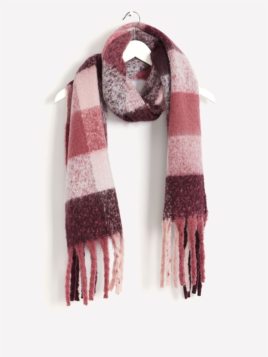 Accessories Penningtons | Cozy Pink & Burgundy Plaid Scarf