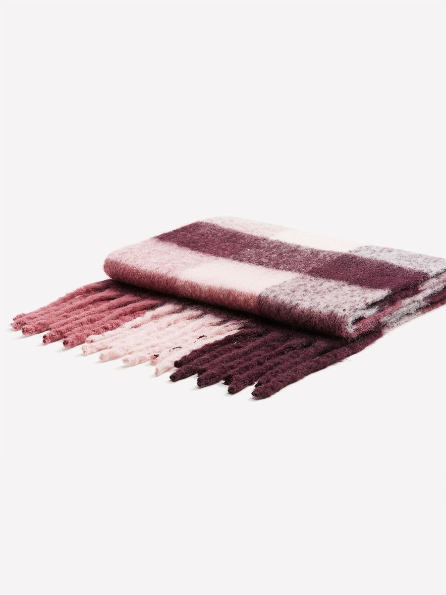 Accessories Penningtons | Cozy Pink & Burgundy Plaid Scarf