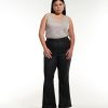 Clothing Penningtons | Curvy-Fit Coated Black Flared Leg Jeans - Addition Elle