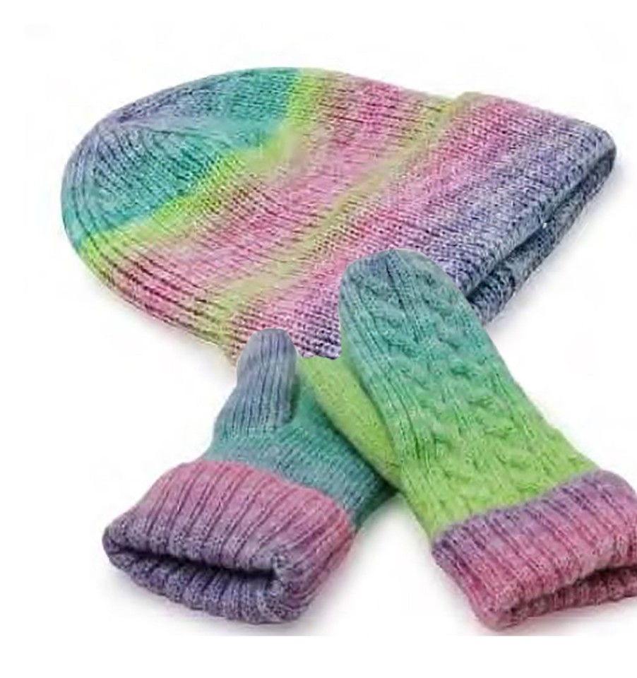 Accessories Penningtons | Nicci Ladies - Tye Dye Hat & Mittens Set - Penningtons