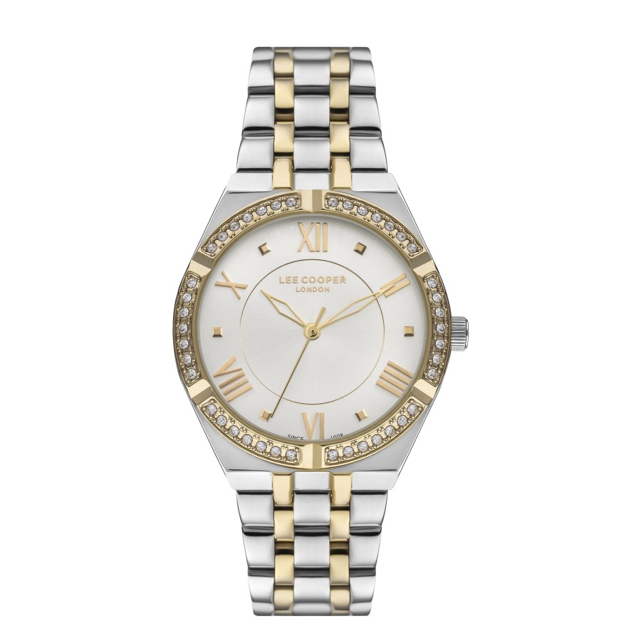 Accessories Penningtons | Lee Cooper-Women'S Yellow Gold 36Mm Watch W/White Dial - Penningtons