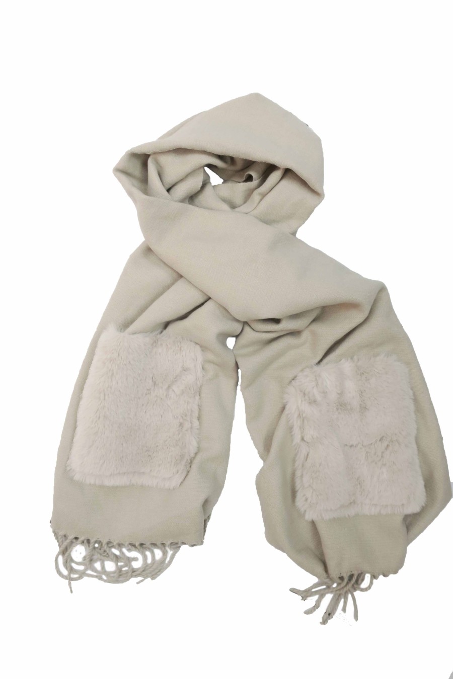 Accessories Penningtons | Nicci Ladies - Scarf With Faux Fur Pockets - Penningtons