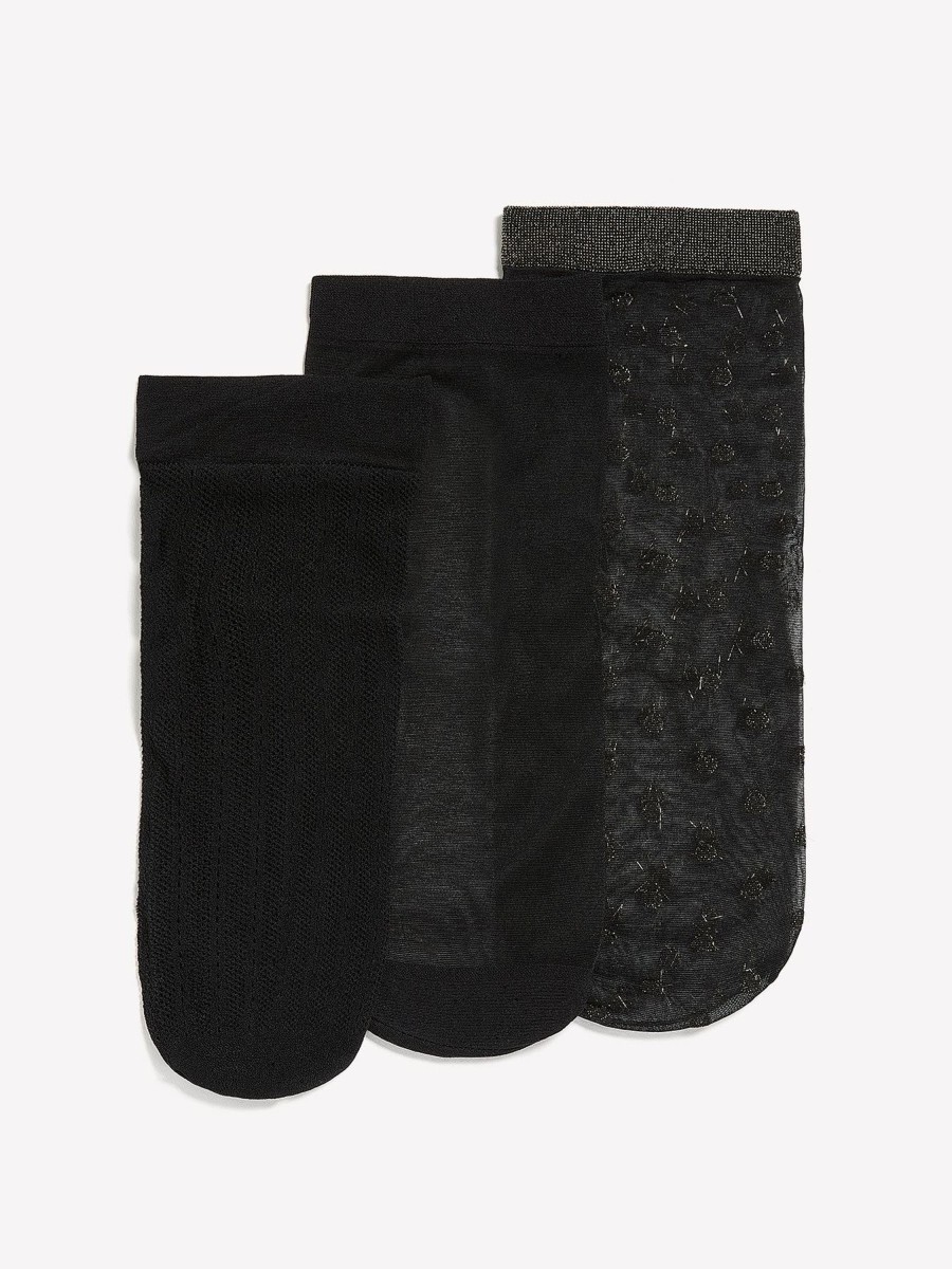 Accessories Penningtons | Black Nylon Socks, Set Of 3