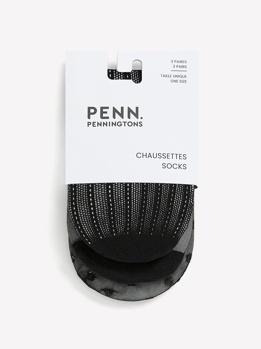 Accessories Penningtons | Black Nylon Socks, Set Of 3