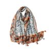 Accessories Penningtons | Blue And Orange Terrazzo Scarf With Tassels - Don'T Ask - Penningtons