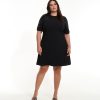 Addition Elle Penningtons Dresses | Black Dress With Sequin Mesh Sleeves - Addition Elle