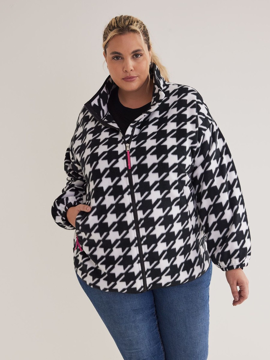 Clothing Penningtons | Printed Fleece Jacket With Zipper Closure - Active Zone