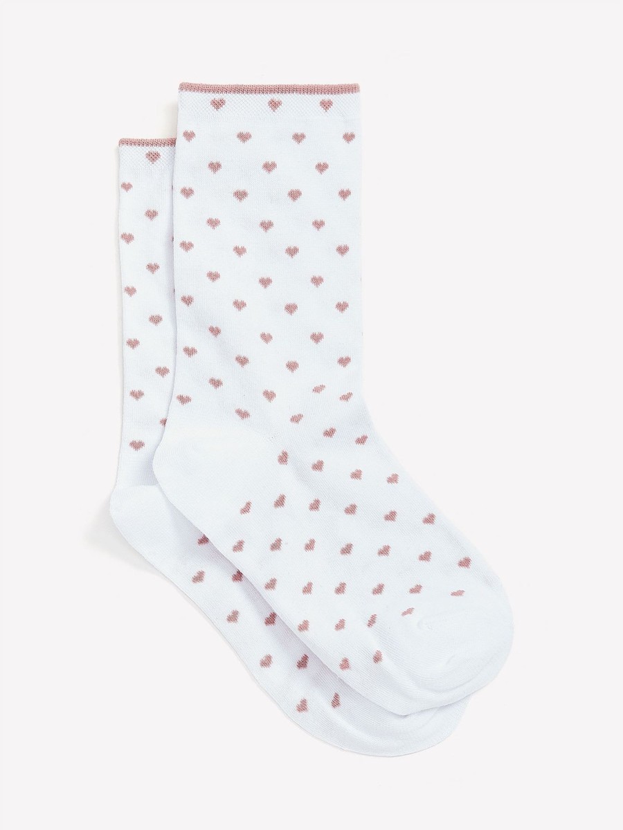 Accessories Penningtons | Small Crew Socks With Heart Print