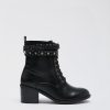 Shoes Penningtons | Extra-Wide Width, Black Block-Heeled Combat Bootie